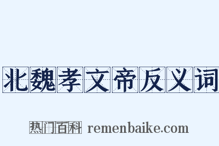 北魏孝文帝反义词是什么意思的图片